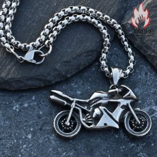 画像9: Antique Jewelry 個性的なバイクペンダント 男性用 チタンスチールネックレス 百搭で毛糸の首かけにもピッタリなヒップホップアクセサリー (9)