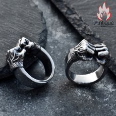 画像11: Antique Jewelry ヘビーアタック、個性的な強さを象徴する男性用リング、ヒップホップファッションにぴったりのチタンスチール素材、トレーニングおよびワークアウト指輪 (11)