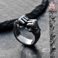 画像8: Antique Jewelry ヘビーアタック、個性的な強さを象徴する男性用リング、ヒップホップファッションにぴったりのチタンスチール素材、トレーニングおよびワークアウト指輪 (8)