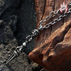 画像8: Antique Jewelry 個性的なピエロペンダント 男性用 レトロな金剛杵チタンスチールペンダントで、毛糸の首かけにも百搭なアクセサリー (8)