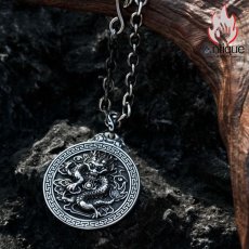 画像5: Antique Jewelry レトロなドラゴンペンダント メンズ パーソナルなチタンスチールネックレスで、個性を表現するアクセサリー (5)