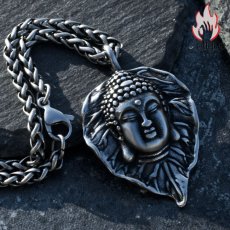 画像7: Antique Jewelry レトロな一葉一菩提ペンダント メンズ 個性的な釈迦牟尼のチタンスチールペンダントで、潮流に合わせた万能なアクセサリー (7)