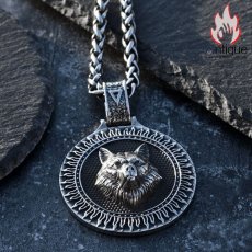 画像10: Antique Jewelry レトロなヴァイキングの狼のペンダント メンズ 北欧風の個性的なチタンスチールペンダントで、ヒップホップ風の毛糸ネックレスにも合わせやすいアクセサリー (10)