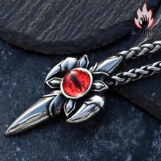 画像14: Antique Jewelry 悪魔の目 十字架ネックレス 男性用 ヒップホップ パーソナリティ スカル チタンスチールペンダント (14)