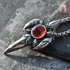 画像3: Antique Jewelry 悪魔の目 十字架ネックレス 男性用 ヒップホップ パーソナリティ スカル チタンスチールペンダント (3)