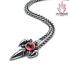 画像9: Antique Jewelry 悪魔の目 十字架ネックレス 男性用 ヒップホップ パーソナリティ スカル チタンスチールペンダント (9)