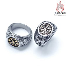 画像6: Antique Jewelry ヴァイキング指南針リング、男性向け個性的なヒップホップファッションリング、食指リングとしてもどんなスタイルにも合うレトロでアーティスティックな指輪 (6)