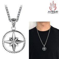 画像7: Antique Jewelry メンズチタン鋼八角星ペンダントが付いたレトロな八芒星ペンダントネックレス、空洞のデザインで贈り物に最適 (7)