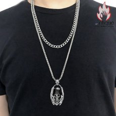 画像10: Antique Jewelry スカルヘッドペンダントが付いたチタン鋼レトロなイーグルペンダントネックレス、男女兼用のハンドツール付きのアクセサリー (10)