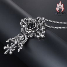 画像11: Antique Jewelry メンズ＆レディースチタン鋼ネックレス、レトロなデザインの十字模様付きのアクセサリー (11)