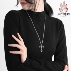 画像9: Antique Jewelry メンズ新作、チタン鋼のレトロな十字型ペンダントが付いたクロスペンダントネックレス、ロングタイプのカップル用ペンダント (9)