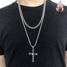 画像9: Antique Jewelry 男性用チタン鋼十字ネックレス、レトロで個性的なアクセサリー、プレゼントにも最適 (9)