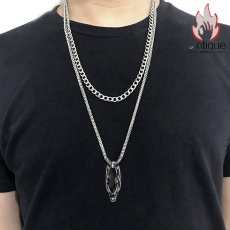 画像12: Antique Jewelry 男性用十二支龍ネックレス、チタン鋼製の羽翼ペンダントで個性的なレトロな装飾品 (12)