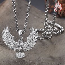 画像3: Antique Jewelry メンズ用チタンスチール個性的なイーグルペンダントネックレス セーターチェーンにもおすすめの贈り物品 (3)