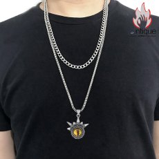 画像11: Antique Jewelry 悪魔の目メンズ&レディースネックレス、レトロな個性的なチタン鋼ペンダントのアクセサリー (11)