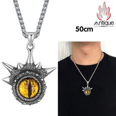 画像2: Antique Jewelry 悪魔の目メンズ&レディースネックレス、レトロな個性的なチタン鋼ペンダントのアクセサリー (2)