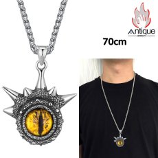 画像4: Antique Jewelry 悪魔の目メンズ&レディースネックレス、レトロな個性的なチタン鋼ペンダントのアクセサリー (4)