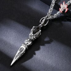 画像2: Antique Jewelry メンズチタンスチールネックレス 伝説の金剛杵 レトロで個性的なアクセサリー 学生向け饰品 (2)