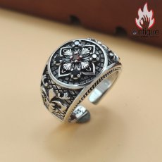 画像3: Antique Jewelry S925シルバー パーソナリティ スタイリッシュレトロ 十字架メンズリング (3)