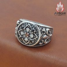 画像4: Antique Jewelry S925シルバー パーソナリティ スタイリッシュレトロ 十字架メンズリング (4)