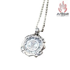 画像1: Antique Jewelry 最新S925シルバー 深海のコンパス軍のプレート メンズネックレス 万能で個性的なペンダント (1)