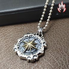 画像5: Antique Jewelry 最新S925シルバー 深海のコンパス軍のプレート メンズネックレス 万能で個性的なペンダント (5)