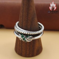 画像7: Antique Jewelry インス風の巻きつく多層リング 女性用 少数派のデザイン 個性的なS925シルバーオープンリング (7)