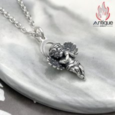 画像2: Antique Jewelry S925シルバー スタイリッシュなアクセサリー キューピッドの天使ペンダント 恋愛の守護者 可愛い女性向けネックレス (2)