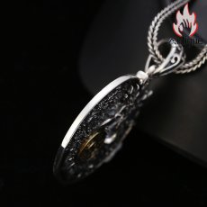 画像5: Antique Jewelry 九宮八卦のデザインが美しい、S925銀製の輪形パーツが使用されたユニセックスのレトロな吊りペンダント、百搭で合わせやすく、空に舞う龍のデザインが特徴の高品質アクセサリー (5)